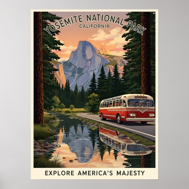 Affiche Parc national vintage de Yosemite (Devant)