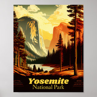 Affiche Parc national vintage de Yosemite