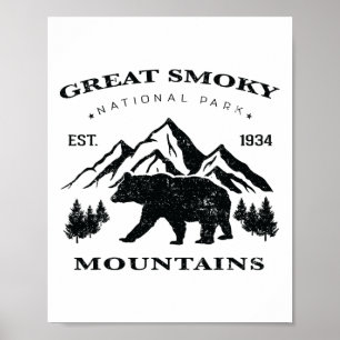 Affiche Parc national vintage des Great Smoky Mountains po
