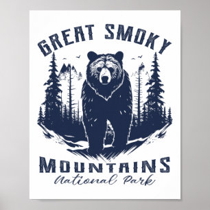 Affiche Parc national vintage des Great Smoky Mountains po