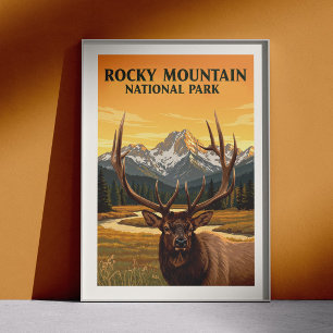 Affiche Parc national vintage Rocky Mountain