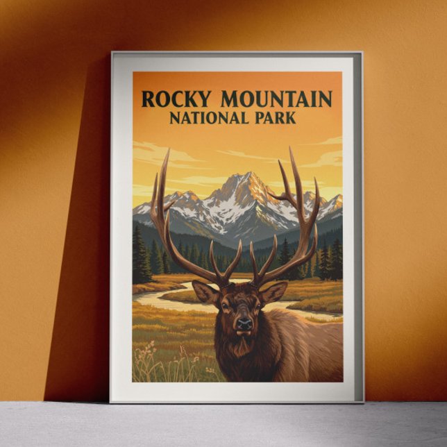 Affiche Parc national vintage Rocky Mountain (Créateur téléchargé)