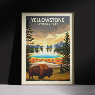 Affiche Parc national vintage Yellowstone