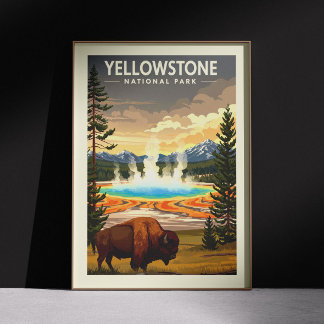 Affiche Parc national vintage Yellowstone