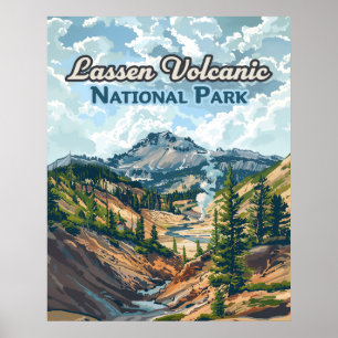 Affiche Parc national volcanique de Lassen California Volc
