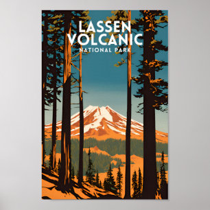 Affiche Parc national volcanique de Lassen Vintage