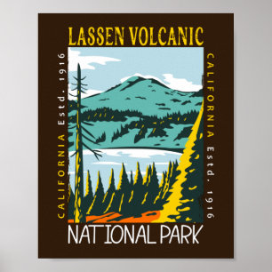 Affiche Parc national volcanique de Lassen Vintage perturb