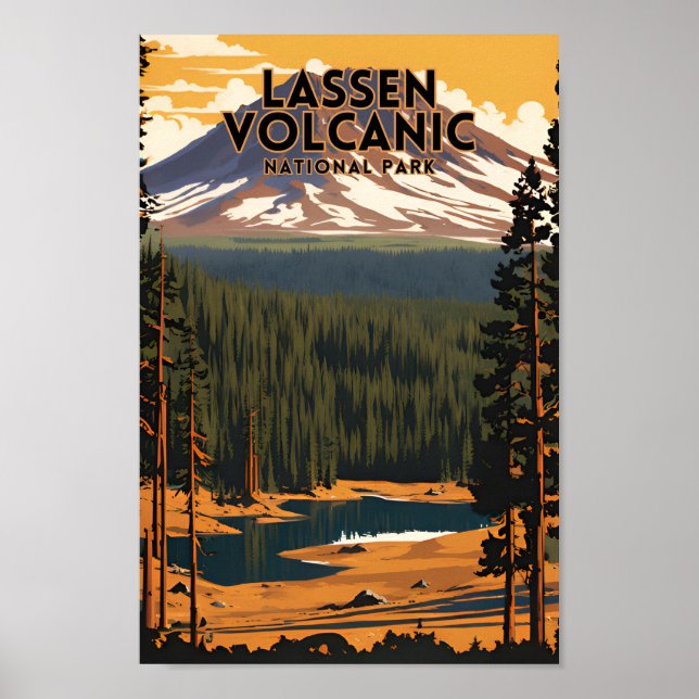 Affiche Parc national volcanique de Lassen Voyage (Devant)