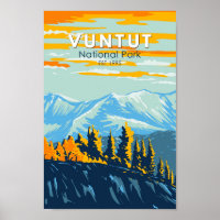 Parc national Vuntut Canada Vintage d'art touristi