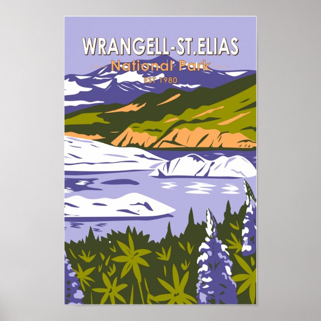 Affiche Parc national Wrangell St Elias Nizina Lake Alaska (Devant)