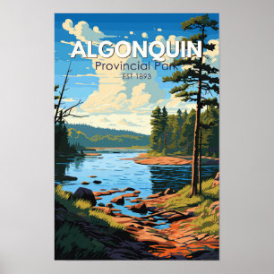 Affiche Parc provincial Algonquin Art de voyage Vintage