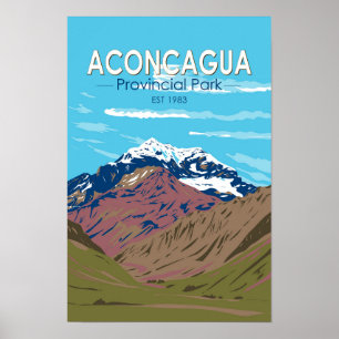 Affiche Parc provincial d'Aconcagua Argentine Voyage Vinta