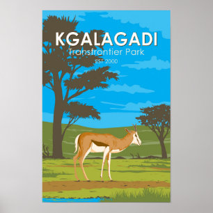 Affiche Parc transfrontalier de Kgalagadi Art de voyage Vi
