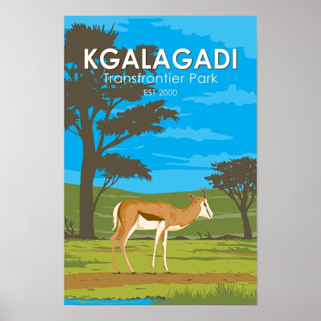 Affiche Parc transfrontalier de Kgalagadi Art de voyage Vi (Devant)