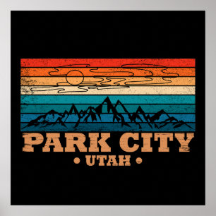 Affiche Parc ville Utah vintage