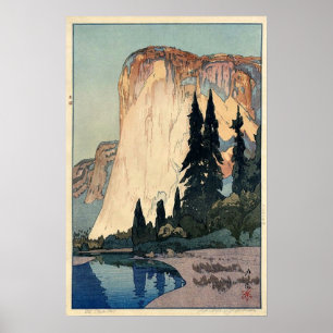 Affiche Parc vintage d'EL Capitan Yosemite d'art de bois