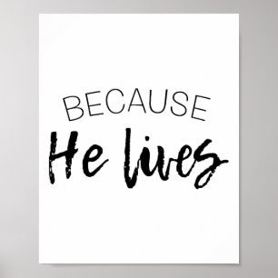 Affiche Parce qu'il vit T-shirt de Pâques Jésus est vivant