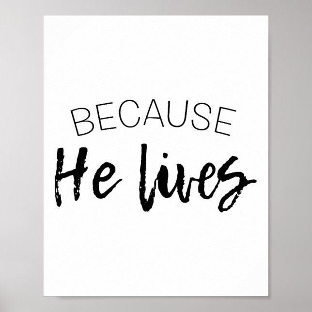 Affiche Parce qu'il vit T-shirt de Pâques Jésus est vivant (Devant)