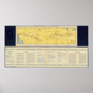 Affiche Parcours aérien de Los Angeles vers Columbus