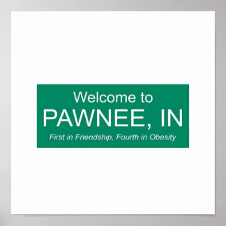 Affiche parcs et rec bienvenue à pawnee