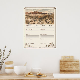 Affiche Parcs nationaux de l'Ouest, souvenirs de voyage po