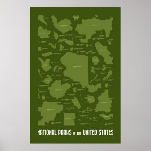 Affiche Parcs nationaux des États-Unis