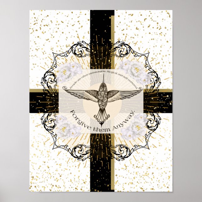 Affiche Pardonnez-leur TOUJOURS un colibri inspirant (Devant)