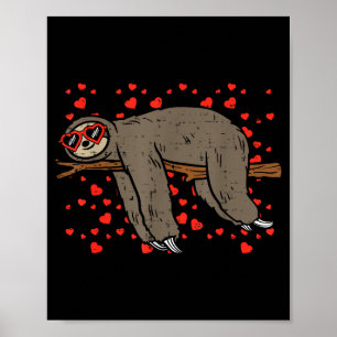 Affiche Paresseux Coeur Gles Mignon Saint-Valentin Amoureu