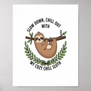 Affiche Paresseux Cool, Animal USA