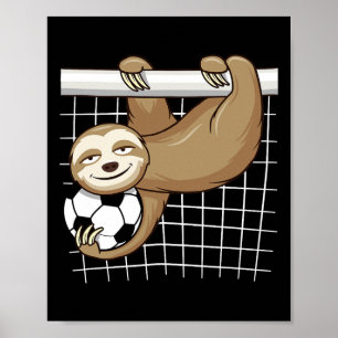 Affiche Paresseux drôle amateur de football - Enfants gard