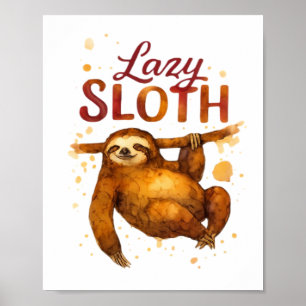 Affiche Paresseux fainéant à l'encre alcoolique T-Shirt cl