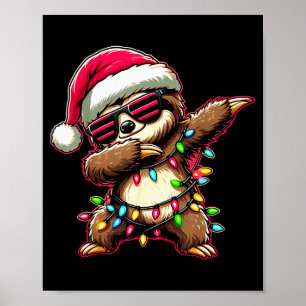 Affiche Paresseux qui fait du dabbing Noël Pour Enfants Ga