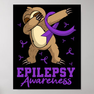 Affiche Paresseux sensibilisation à l'épilepsie Dabbing Ép