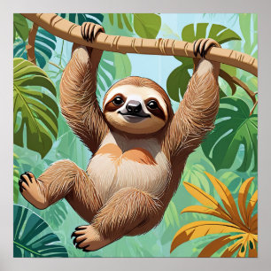 Affiche Paresseux sur un arbre