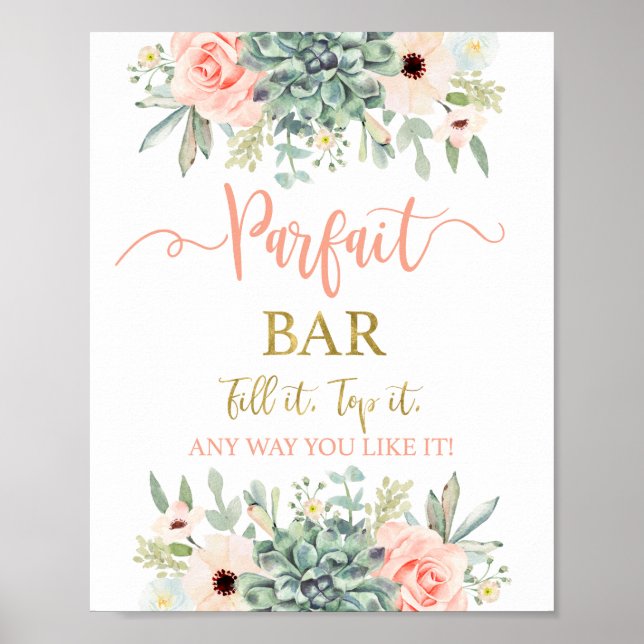 Affiche Parfait Bar signe succulent (Devant)
