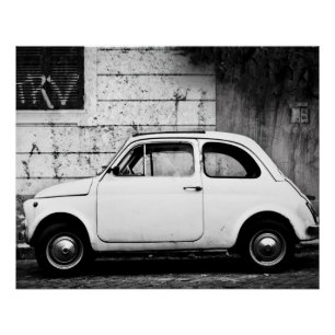 Affiche parfaite   Fiat 500 % pipe% Rome Italie de