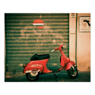Affiche parfaite vintage   Rome Italie du scooter