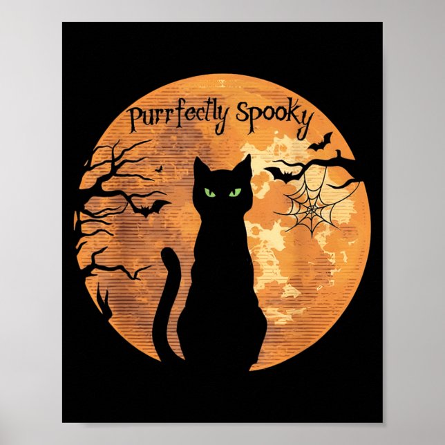 Affiche Parfaitement effrayant Halloween amateur de chat n (Devant)