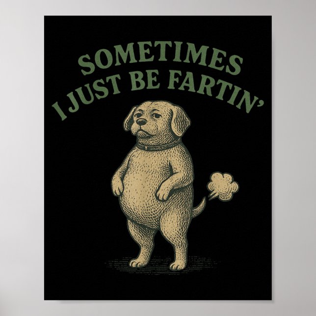 Affiche Parfois Je Fais Seulement Des Pets Drôle De Chien  (Devant)