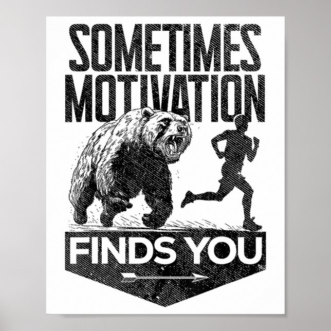 Affiche Parfois, Motivation Trouve Vous Drôle Courir Motiv (Devant)
