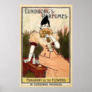 Affiche PARFUMS LUNBORG'S Vintage Fragrance Cosmétiques Ad