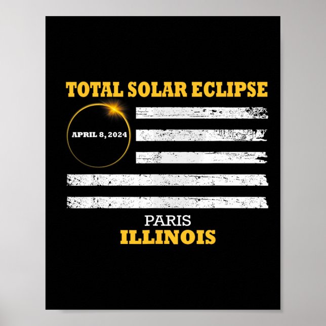 Affiche Paris 2024 Solar Eclipse 2024 040824 Eclipse (Devant)