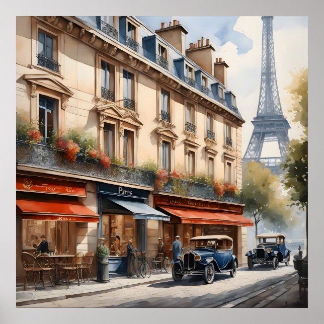 Affiche Paris aquarelle (Devant)
