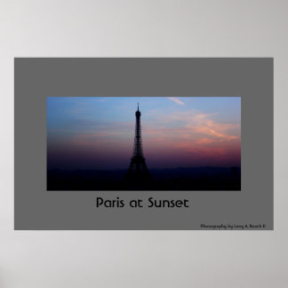 Affiche Paris au coucher du soleil