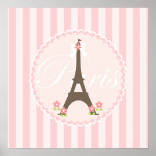 Affiche Paris au printemps Girly