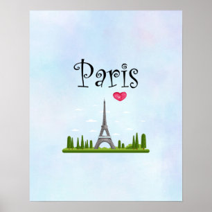Affiche Paris avec la Tour Eiffel