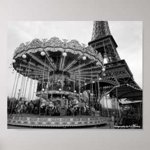 Affiche Paris Carousel B&W