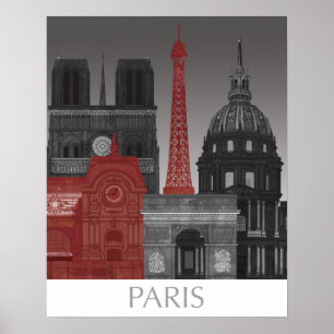 Affiche Paris Elevages par nuit - Rouge