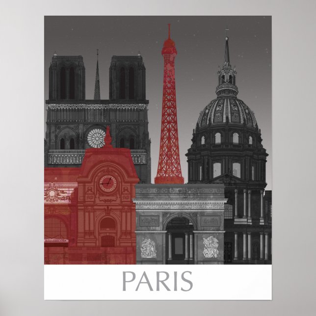 Affiche Paris Elevages par nuit - Rouge (Devant)