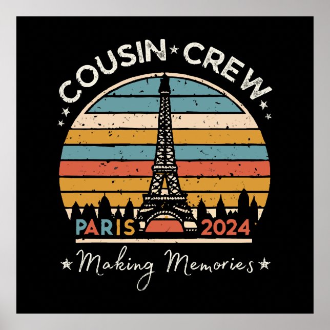 Affiche Paris France Créer des souvenirs 2024 (Devant)